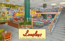 Postcard 1940s New York City Longley's Cafeteria interior Colorpicture NY24-4667 picture