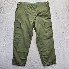 US Army Pants Size Large Regular Green Battle Fatigue Trousers Button Fly picture