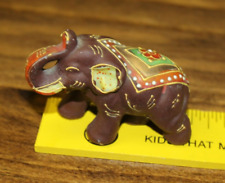 2 inch Ceramic Miniature Hand Painted Elephant Marked Japan picture