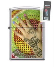 Zippo 205 Henna Print Rainbow Tattoo RARE Lighter + FLINT PACK picture