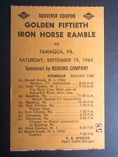 1964 Reading Co's Iron Horse Ramble Tamaqua, PA Railroad Coupon / Ticket Stub picture