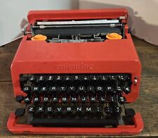 Olivetti Valentine Typewriter Red With Case RARE Used Made In Spain picture