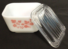 Vtg Small Pyrex Refrigerator Box With Lid Pink Gooseberry 501 picture