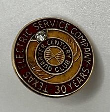 VTG 10K Gold TEXAS ELECTRIC SERVICE CO. 30 Year Award Pin w/ Diamond 3.2g -1935 picture