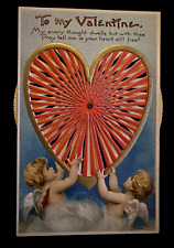Clapsaddle~ Kaleidoscope Heart~Spinner Mechanical Valentine~Cupids~Postcard~h721 picture