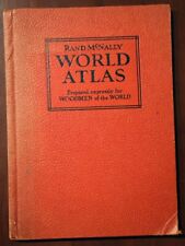 Rand McNally WORLD ATLAS 1937 Woodmen of the World (Omaha, NE) MAPS Vintage Red picture