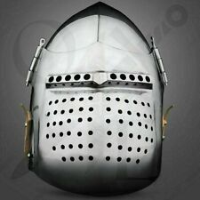 Christmas 18GA Custom SCA Steel Medieval Tournament Bascinet Helmet WW OP15 picture