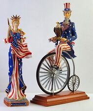 LENOX Figurines, Lady Liberty, Patriot's Pride Uncle Sam on Bicycle Figurine picture
