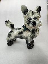Vintage Italian Spaghetti Dog With Blue Bow 6in. Tall Terrier picture