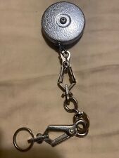 Vintage Steel Key-Bak Retractable Key Chain w/ Extra Clamps picture
