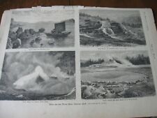 1884 Art Print ENGRAVING - YELLOWSTONE NATIONAL PARK Views picture