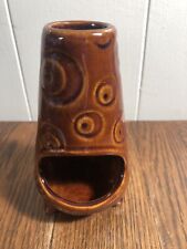 Vintage RETRO Brown Ceramic Incense Burner 5.5