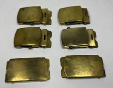 Lot of 6 Vintage Boy Scout & Military Style Brass Belt Buckles picture