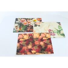 Vintage Flat Fold Wrapping Paper Floral Scrapbook Craft Lot of 3 Made in Canada picture