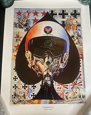 Paul R Jones Military Art Series Fighter Pilot Print 1987 18” X. 24” picture