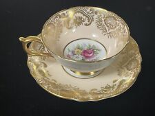 Paragon Pink Rose Teacup and Saucer Double Warrant  HM  Queen & HM Queen Mary picture