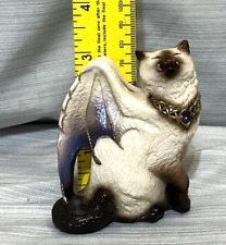 Windstone Licking Siamese Flap Cat Amethyst Necklace Bat Wings Pena 88 picture
