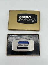 Zippo Two Blade Pocket Knife In Box Crouse-Hinds Sliver Blue and Black 1970s picture