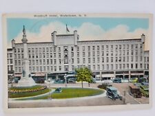 Woodruff Hotel Watertown New York Vintage Cars Postcard White Border Unposted picture