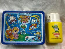 Vintage 1985 Jim Henson’s Muppet Babies Metal Lunchbox w/Yellow Kermit Thermos picture