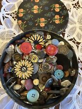 Tin of Vintage Buttons Estate Find Unsearched picture