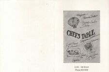 CHEF'S TABLE Lunch Restaurant Menu Edmonton 1988 picture