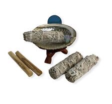 Small Size Smudge Kit - Shell + Stand + Sage + Palo Santo (10 Kits) #JC-211 picture