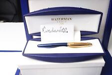 Waterman EDSON Fountain Pen, Sapphire Blue, Golg Trim, NOS, Box, Pristine, RARE picture