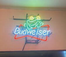 Green Frog Beer Bar Open Bowtie Bow Tie Neon Light Sign Lamp Wall Decor 24