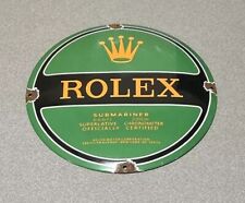 VINTAGE 12” DOMED ROLEX WATCH JEWELRY PORCELAIN SIGN CAR GAS OIL picture