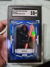 2022 TOPPS STAR WARS FINEST BLUE Refractor PARALLEL DARTH MAUL /150 SGC 10 Gem picture