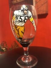 #58 Jack Lambert PITTSBURGH STEELERS GLASS (HandPainted) Retail $350 16.25oz NFL picture