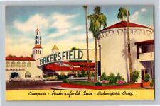 1940'S. BAKERSFIELD, CALIF. BAKERSFIELD INN, OVERPASS.  POSTCARD CK27 picture