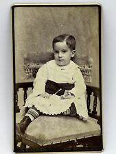 NEW BEDFORD, MASS 1870s-1880s Boy Striped Socks Gilt Bevel Edge Victorian CDV picture