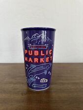 NEW RARE Starbucks Pike Place Public Market Purple Ceramic TO GO Mug 12oz w/lid picture