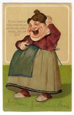 Laughing Woman PFB Comic Postcard Embossed 1907 Wants to Go Out picture