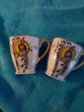 Noritake M Lot Of Two Gold Trim Peacock Small Teacups picture