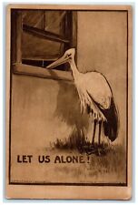 c1910's Stork On The Window Let Us Alone Columbus Ohio OH Humor Antique Postcard picture