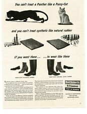 1943 B. F. Goodrich Hood Rubber Boots Galoshes Panther Cat Vintage Print Ad picture