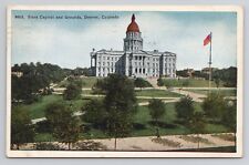 Postcard State Capitol And Grounds Denver Colorado 1923 picture