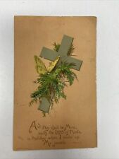 1879 1884 Victorian Easter Greeting Card Cross Butterfuly Bible Verse Religious picture