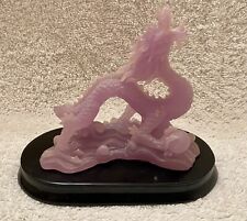 Vintage Faux Jade Dragon Chinese Decor Light Purple Resin Feng Shui picture