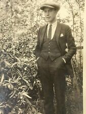 D3 Photograph Handsome Man 1920-30s Suit Hat Dapper Attractive Artistic Portrait picture
