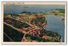 c1930's Aerial View Of Quoddy Village Eastport Maine ME Vintage Postcard picture