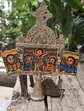 Ethiopian Coptic Metal Icon Altar Orthodox Triptych Christian Religious African picture