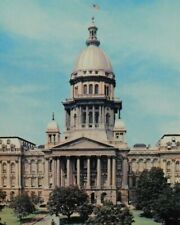 The Illinois State Capital Springfield Statehouse Classic Cars Vintage Postcard picture