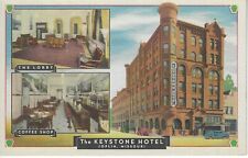 THE KEYSTONE HOTEL Joplin, Missouri, MO, Vintage Unused Postcard, 3 Pictures picture