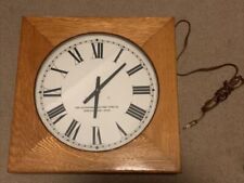 Vintage The Standard Electric Time Co Wood Cased Metal Electric Wall Clock Works picture