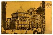 Florence Vintage Italian Postcard 1900s Piazza del Duomo da via Arcivescovado picture