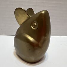 VTG Solid Brass Mouse Figurine Paperweight Sculpture Mid Century Modern 2.75” picture